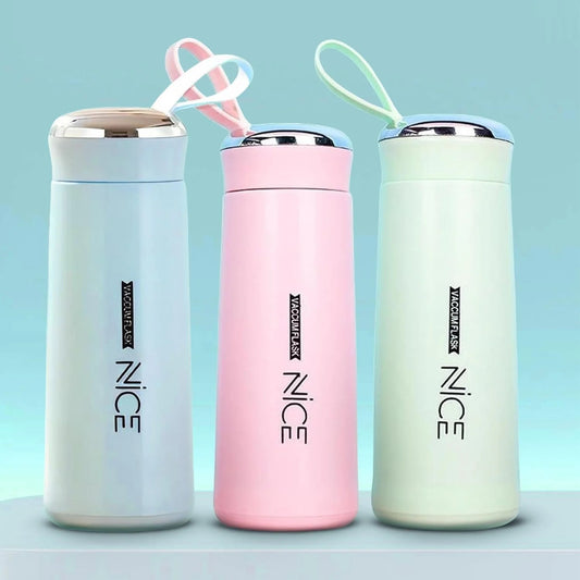 BPA Free Glass Water Bottle - 400ml Portable Tumbler