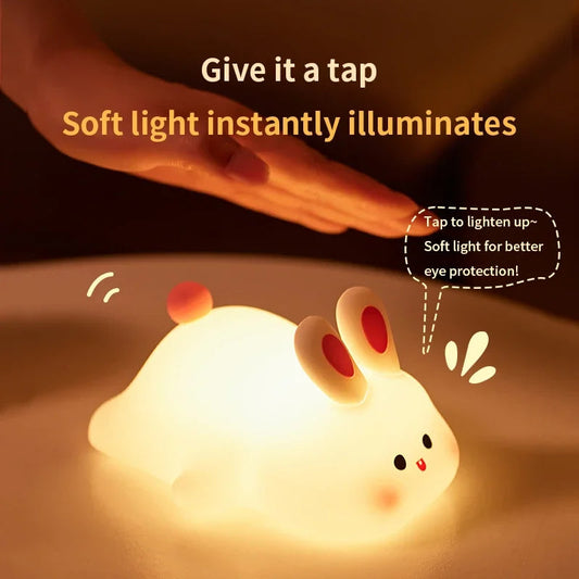 Rabbit Silicone Lamp – Soft Touch Night Light for Kids & Home Decor