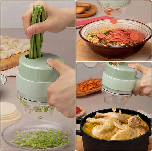 4-in-1 Portable Electric Vegetable Cutter Set