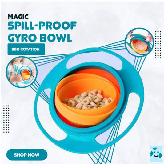 360° Rotating Gyro Bowl – Spill-Proof Bowl for Kids