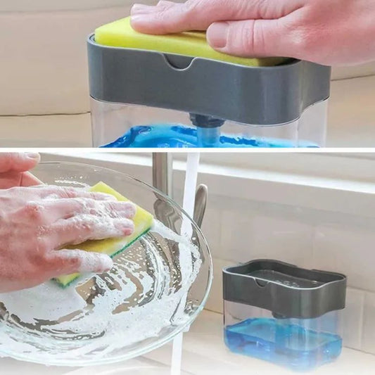 2-in-1 Soap Pump Dispenser Sponge Holder