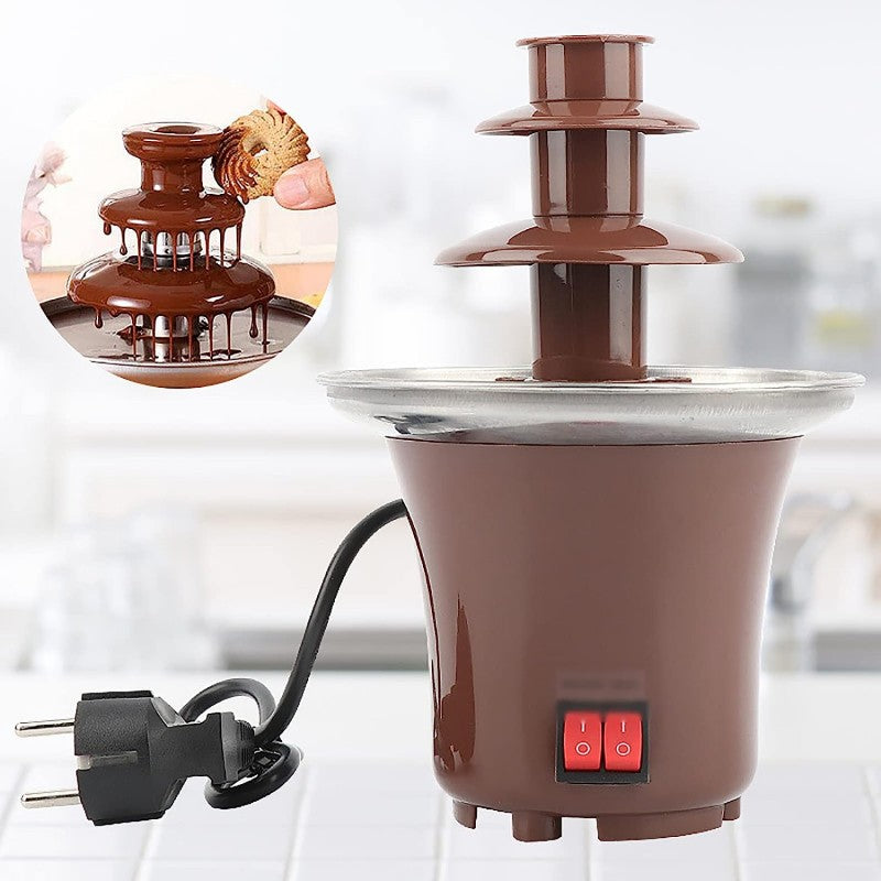 CHOCOLATE FOUNTAIN 3-TIER MINI CHOCOLATE Tower Three Layer MELTING Fondue Pot