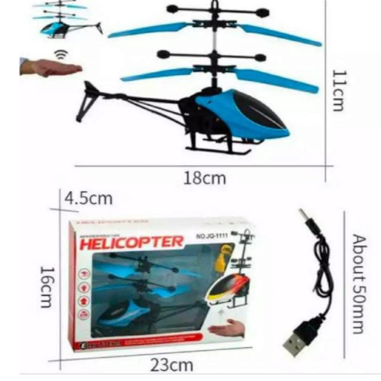 Infrared Induction LED Helicopter – Hand Sensor Controlled & Rechargeable Flying Toy