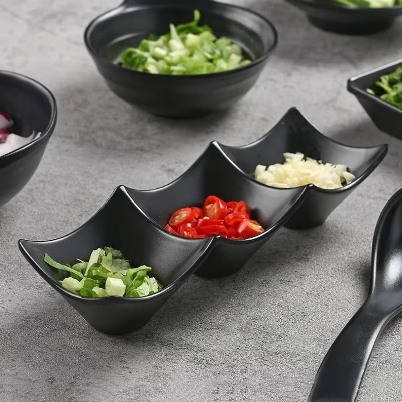 3-Compartment Dipping Sauce Dish – Microwave & Dishwasher Safe (random color)