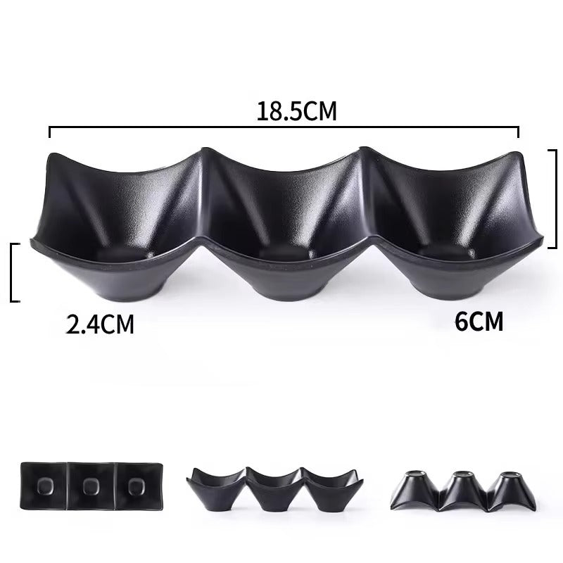 3-Compartment Dipping Sauce Dish – Microwave & Dishwasher Safe (random color)