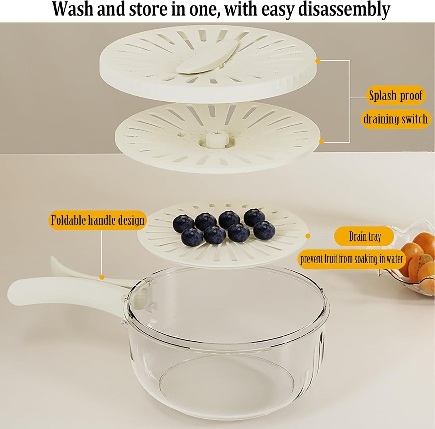 Multi-Functional Vegetable & Fruit Cleaning Basket 1 Piece
