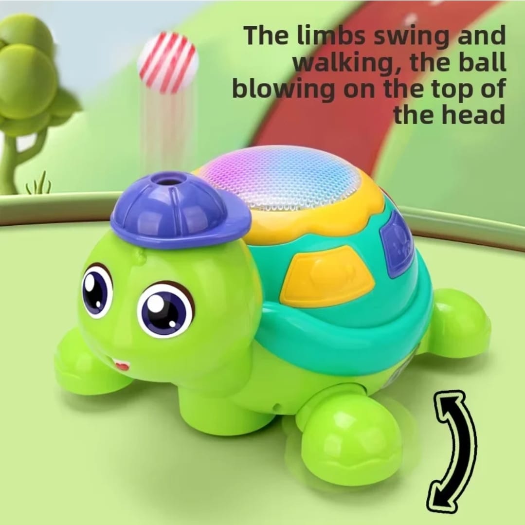 Blow the Ball Turtle Toy with Music & Lights