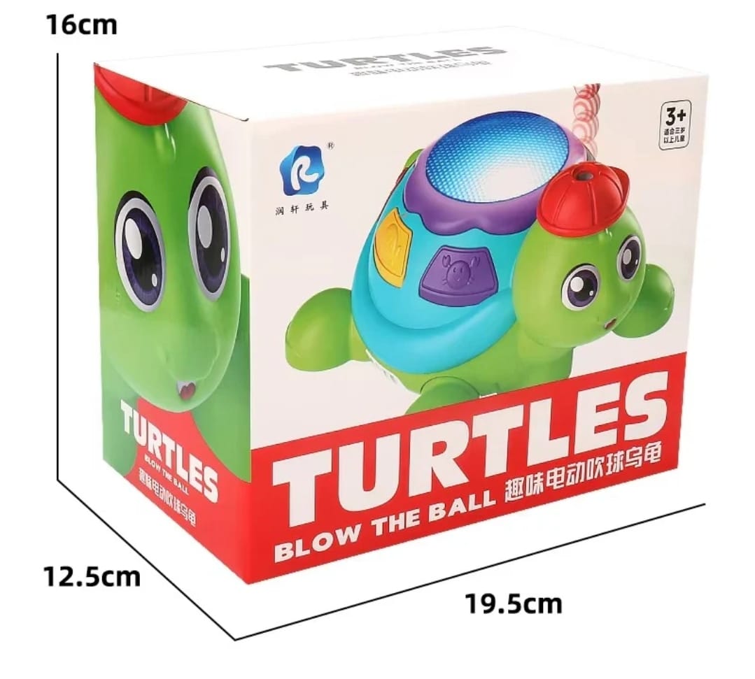 Blow the Ball Turtle Toy with Music & Lights