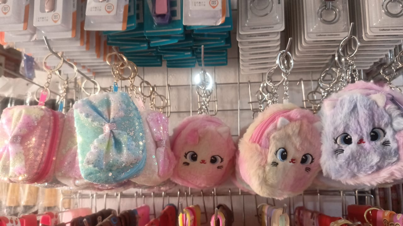 1pc Kawaii Rainbow Color Keyring Coin Purse for Girls