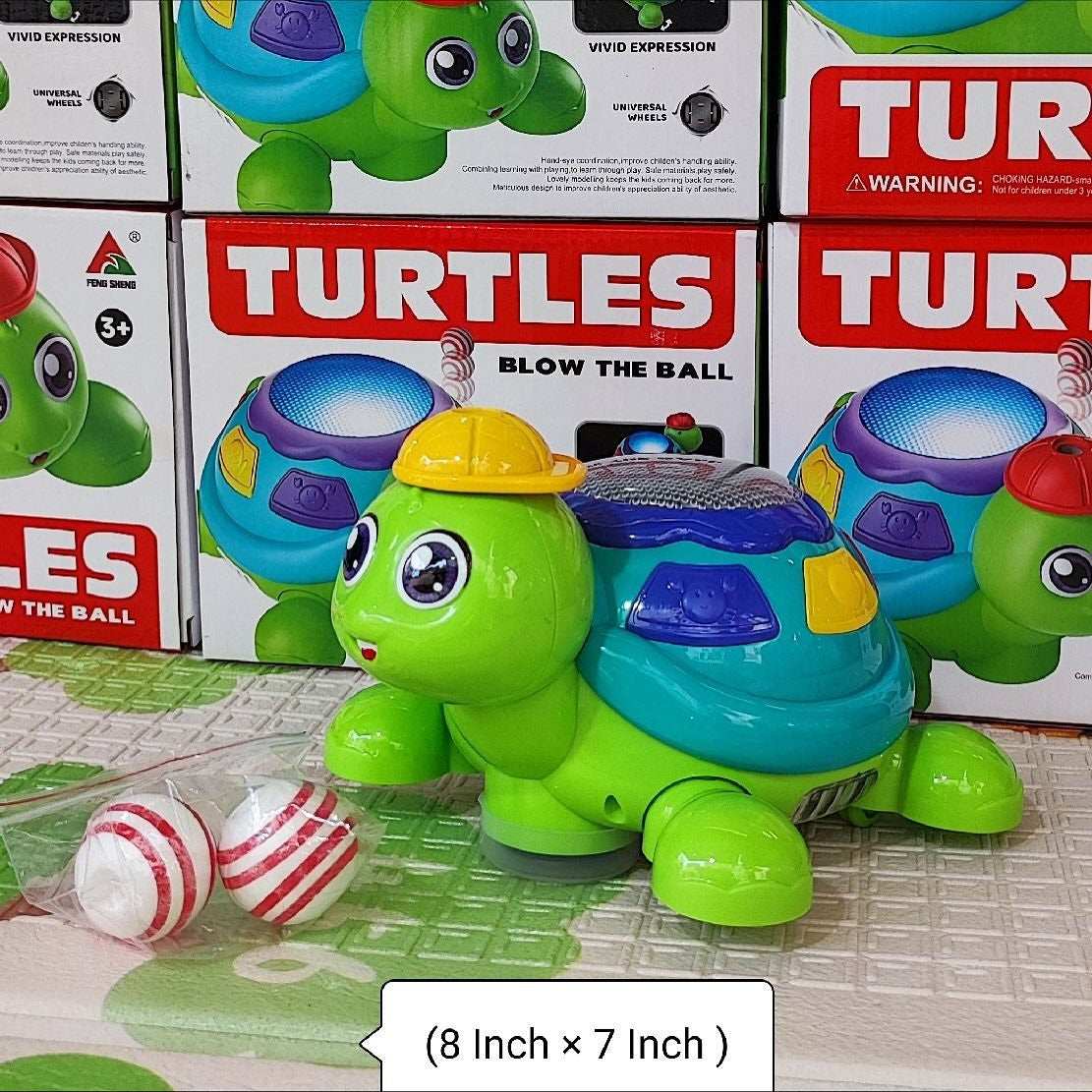 Blow the Ball Turtle Toy with Music & Lights