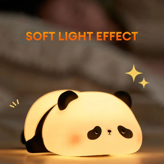 Rechargeable Panda Night Lamp – Cute Soft Silicone Panda Light for Bedroom, Kids Room & Home Decoration