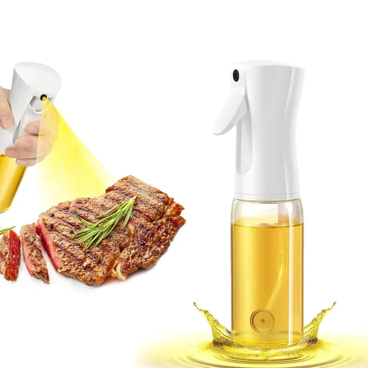 Oil Spray Bottle With Brush | For Air Fryer, Baking & Grilling (Random Colour)