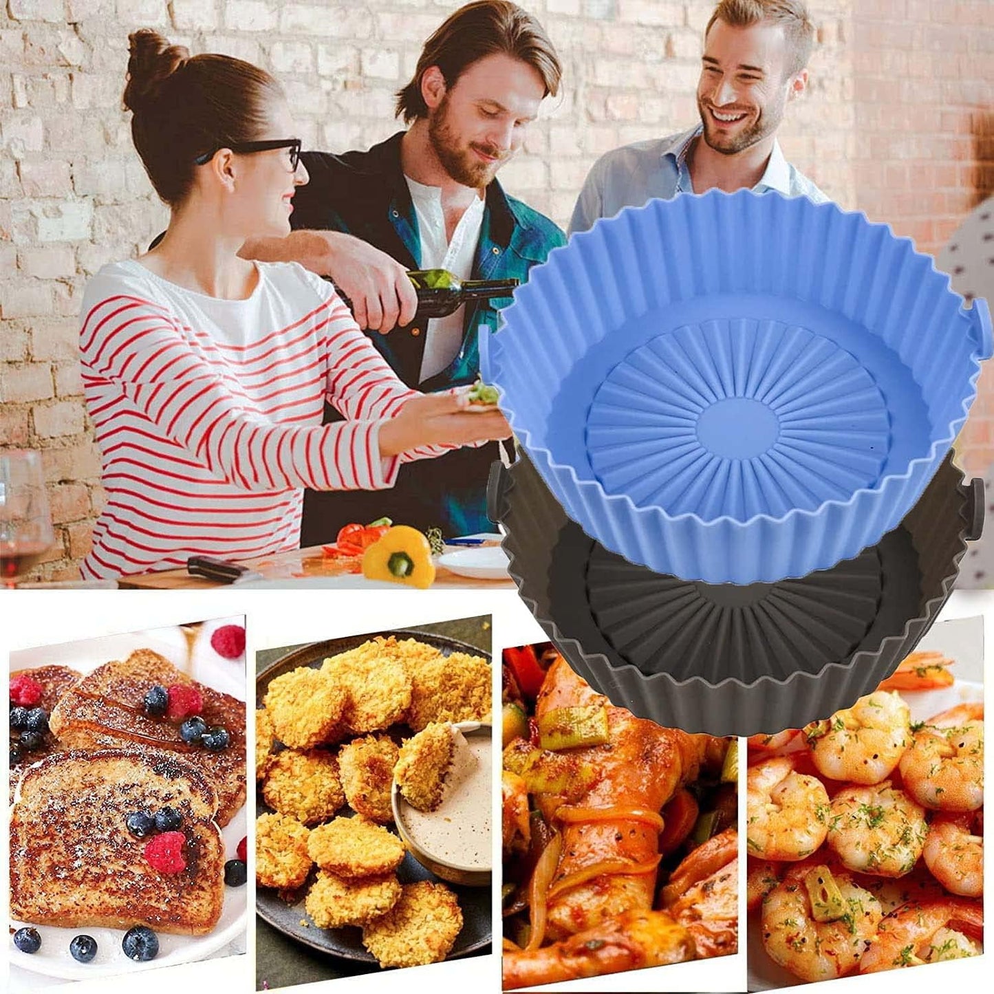 Air Fryer Silicone Liner - 1pc (Random Colour)