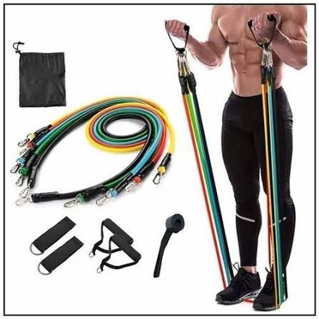 11 Piece Fitness Resistance Bands Set | Home & Gym Workout