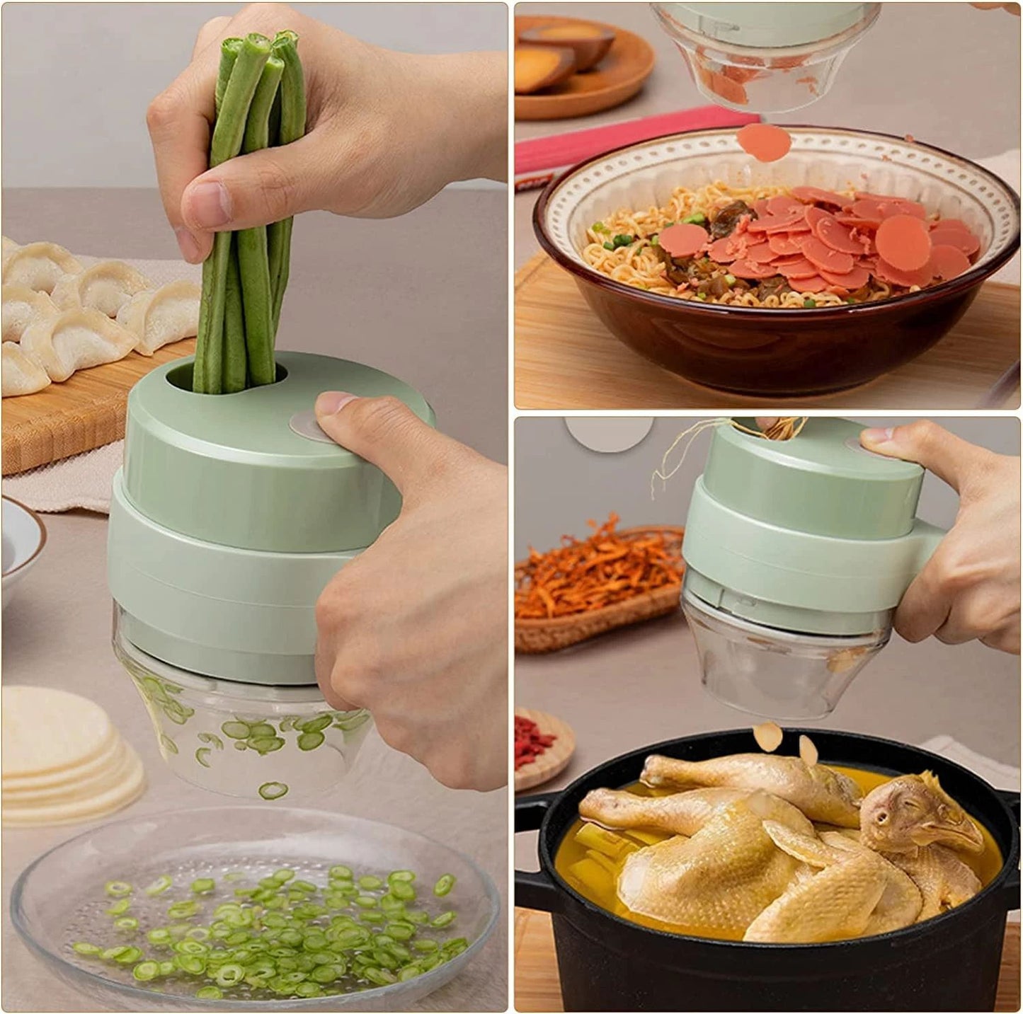 4-in-1 Portable Electric Vegetable Cutter Set