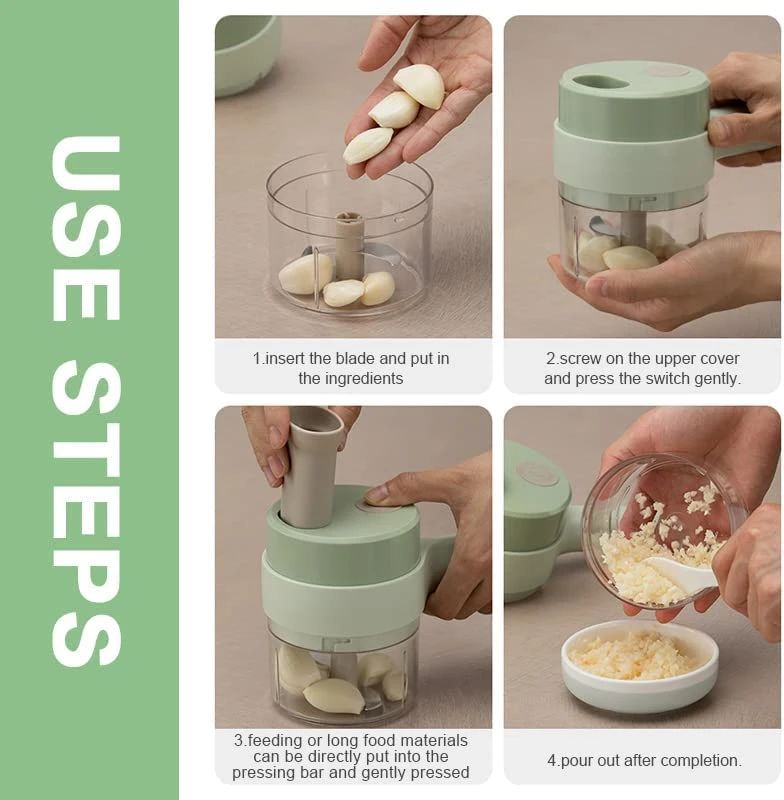 4-in-1 Portable Electric Vegetable Cutter Set