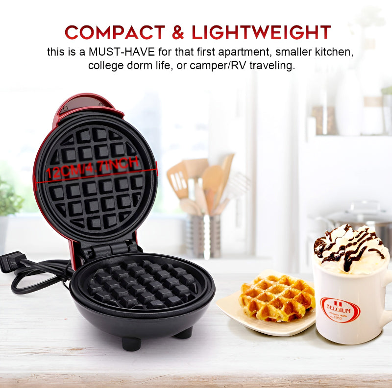 Compact 4-Inch Non-Stick 350-Watt Electric Mini Waffle Maker Machine