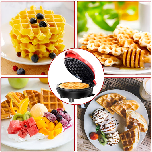 Compact 4-Inch Non-Stick 350-Watt Electric Mini Waffle Maker Machine