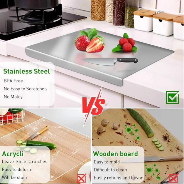 Premium 304 Stainless Steel Chopping Board (40×30cm)