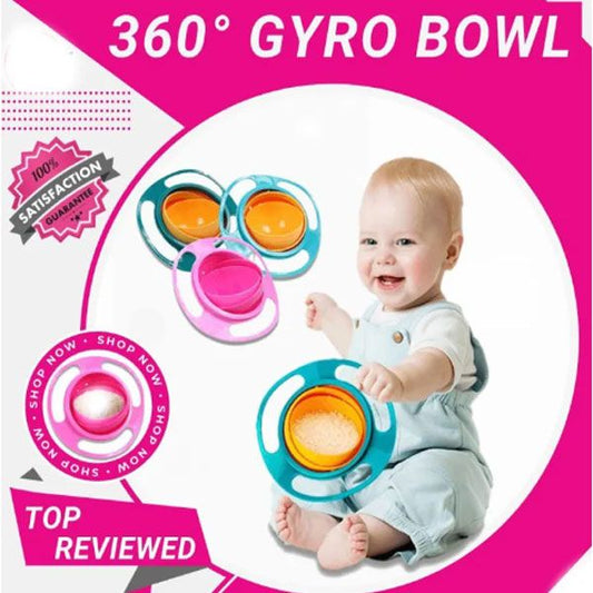 360° Rotating Gyro Bowl – Spill-Proof Bowl for Kids