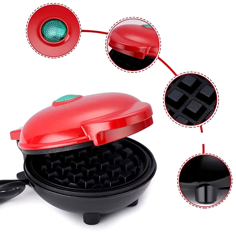 Compact 4-Inch Non-Stick 350-Watt Electric Mini Waffle Maker Machine