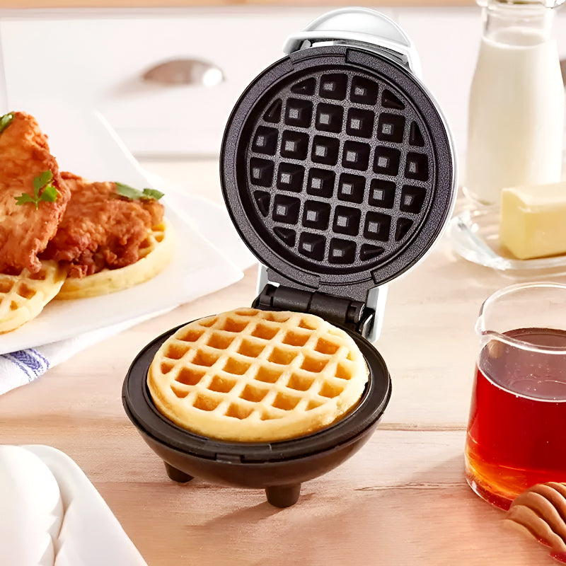 Compact 4-Inch Non-Stick 350-Watt Electric Mini Waffle Maker Machine